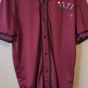 Red Short Sleeve Tee with Black Accents